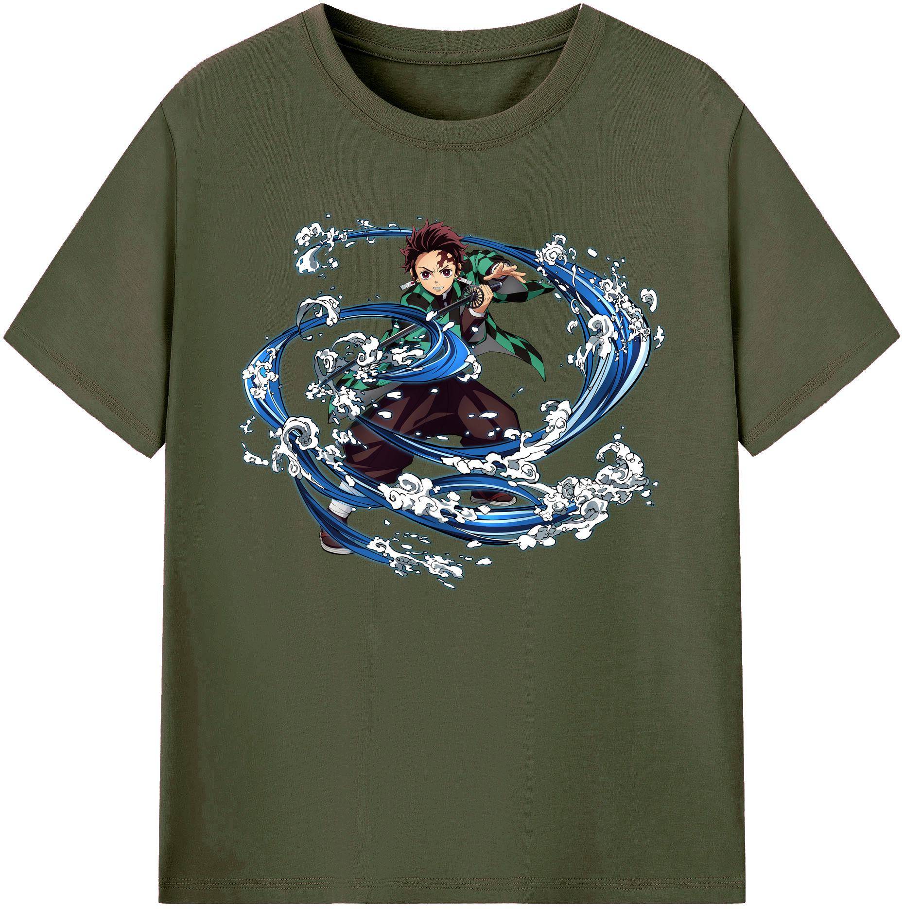 （画像用） 鬼滅の刃 竈門 炭治郎／かまど たんじろう Kamado Tanjirou 綿100％ メンズ半袖Tシャツ｜肌触りやわらか＆通気性